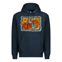 Navy pumpkin sunflower Premium Hoodie - AdoDesignShop