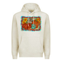 Oatmeal Heather pumpkin sunflower Premium Hoodie - AdoDesignShop