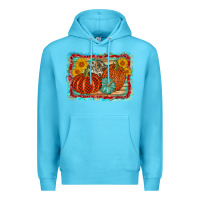 Ocean Blue pumpkin sunflower Premium Hoodie - AdoDesignShop