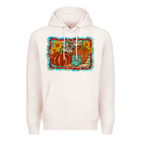 Pale Pink pumpkin sunflower Premium Hoodie - AdoDesignShop