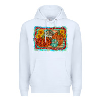 White pumpkin sunflower Premium Hoodie - AdoDesignShop