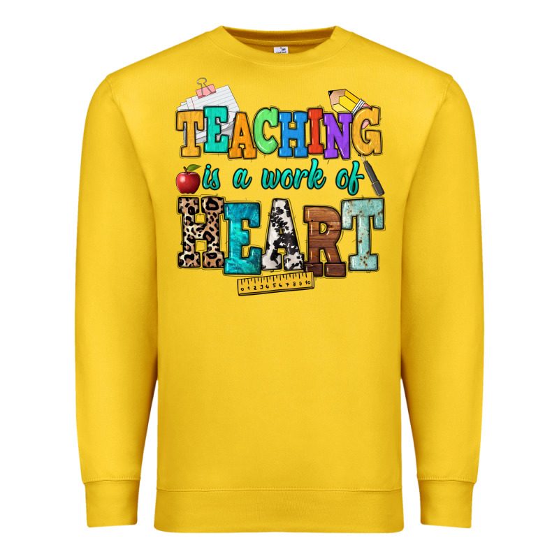 Teaching Is A Work Of Heart Premium Sweatshirt by NancyCooperArtShop | Teevron
