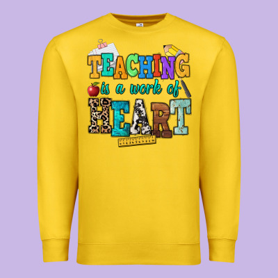 Teaching Is A Work Of Heart Premium Sweatshirt Designed By Nancycooperartshop