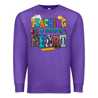 Purple teaching is a work of heart Premium Sweatshirt - NancyCooperArtShop