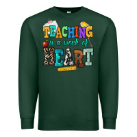 Sports Green teaching is a work of heart Premium Sweatshirt - NancyCooperArtShop