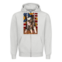 Dove Grey Western American Pig Zipper Hoodie - LillyAllenDesigns