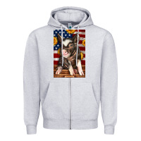 Heather Grey Western American Pig Zipper Hoodie - LillyAllenDesigns