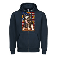 Navy Western American Pig Zipper Hoodie - LillyAllenDesigns