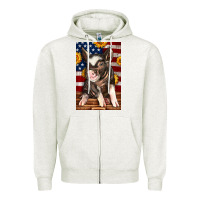 Oatmeal Heather Western American Pig Zipper Hoodie - LillyAllenDesigns