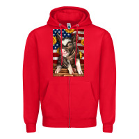 Red Western American Pig Zipper Hoodie - LillyAllenDesigns
