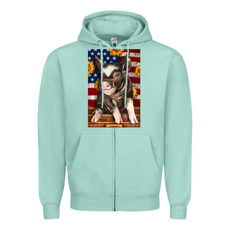 Western American Pig Zipper Hoodie by LillyAllenDesigns | Teevron