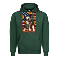 Sports Green Western American Pig Zipper Hoodie - LillyAllenDesigns