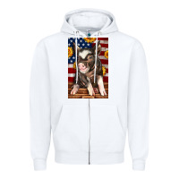 White Western American Pig Zipper Hoodie - LillyAllenDesigns