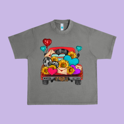 Western Truck With Heart Urban Heavy Tee Designed By Hra Design Shop
