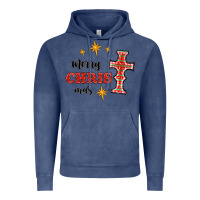 Vintage Denim merry christmas cross Vintage Hoodie - RanaPortraitStore
