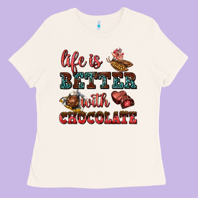 Life Is Better With Chocolate Ladies Tee Designed By Adodesignshop