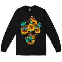 Black cross with butterfly Long Sleeve Tee - BundleAndBundleShop