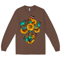Chestnut cross with butterfly Long Sleeve Tee - BundleAndBundleShop