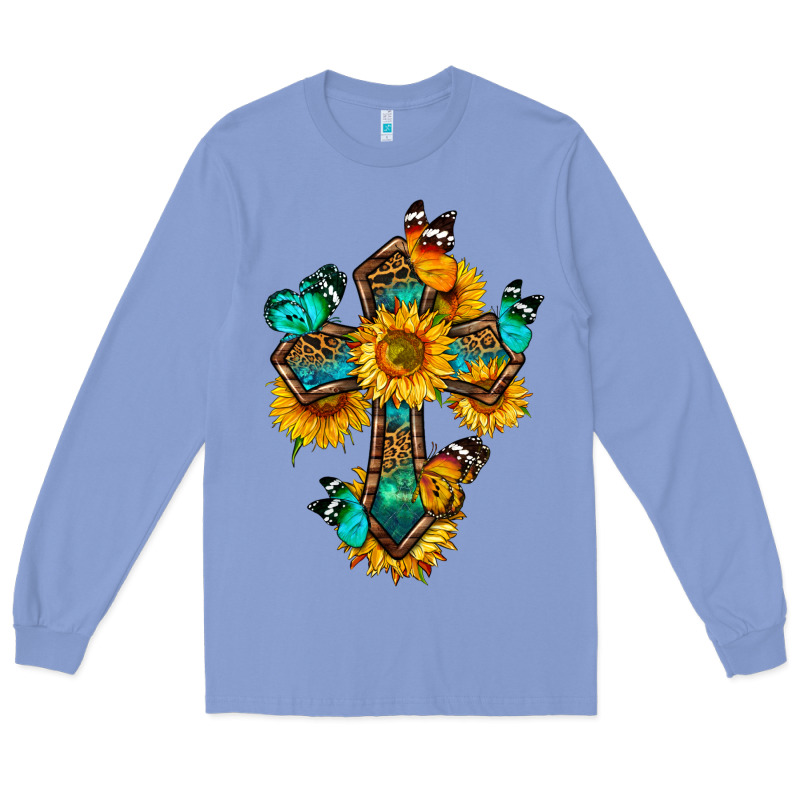Cross With Butterfly Long Sleeve Tee by BundleAndBundleShop | Teevron