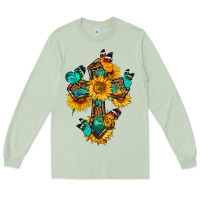 Matcha cross with butterfly Long Sleeve Tee - BundleAndBundleShop