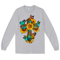 Moon Dust cross with butterfly Long Sleeve Tee - BundleAndBundleShop