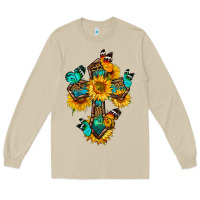 Mushroom cross with butterfly Long Sleeve Tee - BundleAndBundleShop