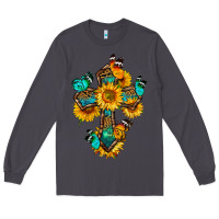 Smoke cross with butterfly Long Sleeve Tee - BundleAndBundleShop