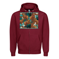 Burgundy turquoises gemstones cowhide highlands cow Zipper Hoodie - BarkalooDesign