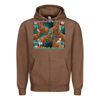 Chestnut turquoises gemstones cowhide highlands cow Zipper Hoodie - BarkalooDesign