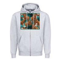 Heather Grey turquoises gemstones cowhide highlands cow Zipper Hoodie - BarkalooDesign