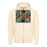 Sandshell turquoises gemstones cowhide highlands cow Zipper Hoodie - BarkalooDesign