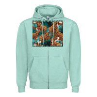 Seafoam turquoises gemstones cowhide highlands cow Zipper Hoodie - BarkalooDesign