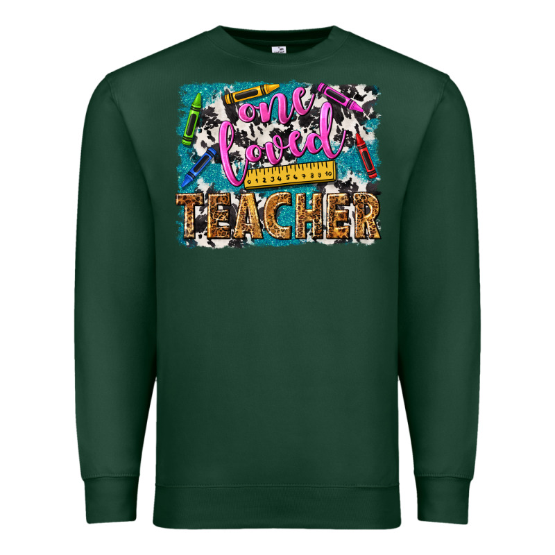 One Loved Teacher Premium Sweatshirt by NancyCooperArtShop | Teevron