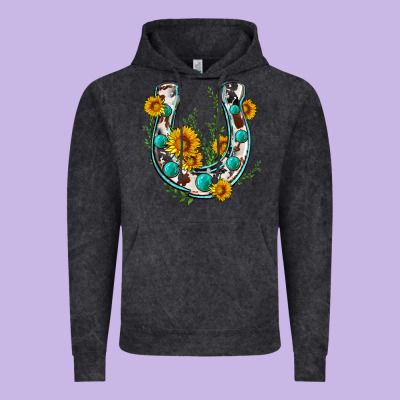 Cowhide Sunflower Horseshoe Vintage Hoodie Designed By Zillion Design Studio