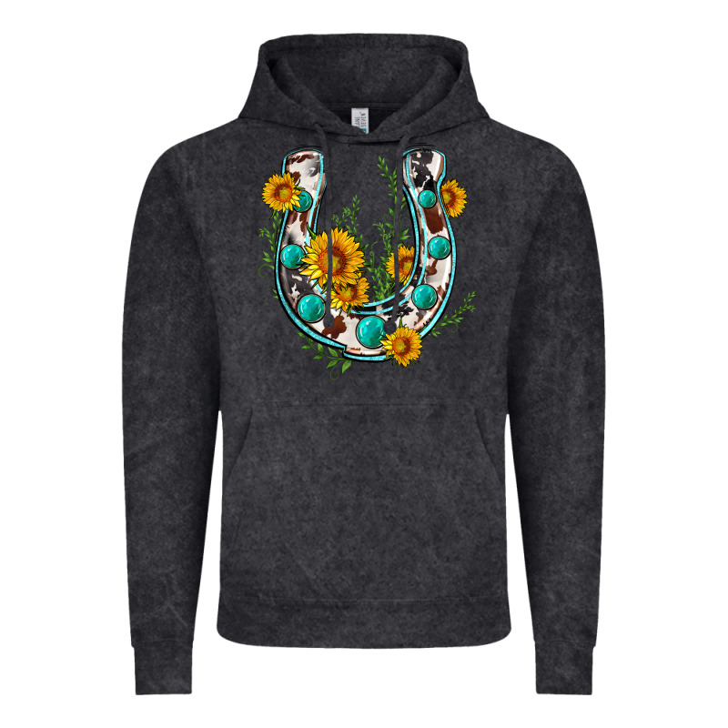 Cowhide Sunflower Horseshoe Vintage Hoodie by Zillion Design Studio | Teevron