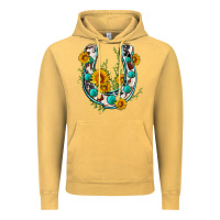 Vintage Mustard cowhide sunflower horseshoe Vintage Hoodie - Zillion Design Studio