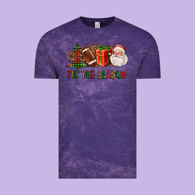 Tis The Season Christmas With Football And Santa Vintage Tee Designed By Fadigitalartstudio
