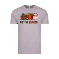 Vintage Zinc Tis The Season Christmas With Football And Santa Vintage Tee - FaDigitalArtStudio