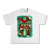 Lunar Rock cross faith background Urban Heavy Tee - BarkalooDesign