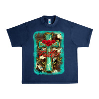 Navy cross faith background Urban Heavy Tee - BarkalooDesign