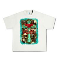 Pistachio cross faith background Urban Heavy Tee - BarkalooDesign