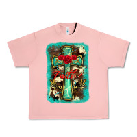 Salmon cross faith background Urban Heavy Tee - BarkalooDesign