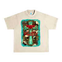 Sandshell cross faith background Urban Heavy Tee - BarkalooDesign