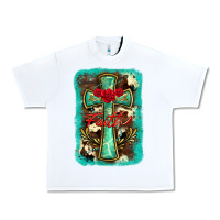 White cross faith background Urban Heavy Tee - BarkalooDesign