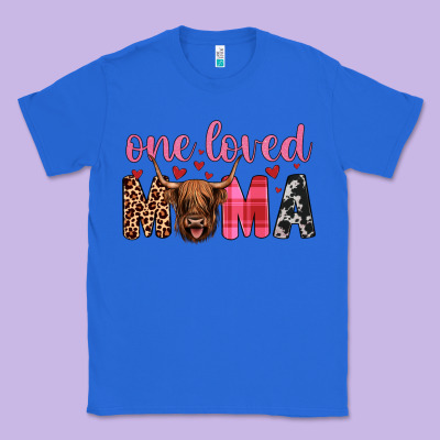 Highland Cow One Loved Mama Classic Tee Designed By Jahusdesignshop