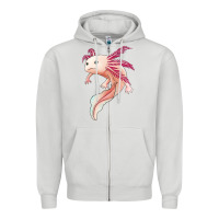 Dove Grey axolotl Zipper Hoodie - Jasminsmagicworld