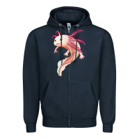 Navy axolotl Zipper Hoodie - Jasminsmagicworld