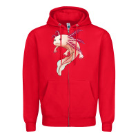 Red axolotl Zipper Hoodie - Jasminsmagicworld