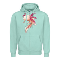 Seafoam axolotl Zipper Hoodie - Jasminsmagicworld