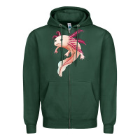 Sports Green axolotl Zipper Hoodie - Jasminsmagicworld